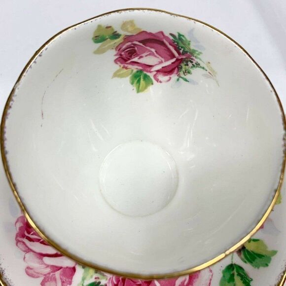 Lady Margaret Tea Cup & Saucer Fine Bone Queen Anne China Roses Print England - Picture 4 of 12